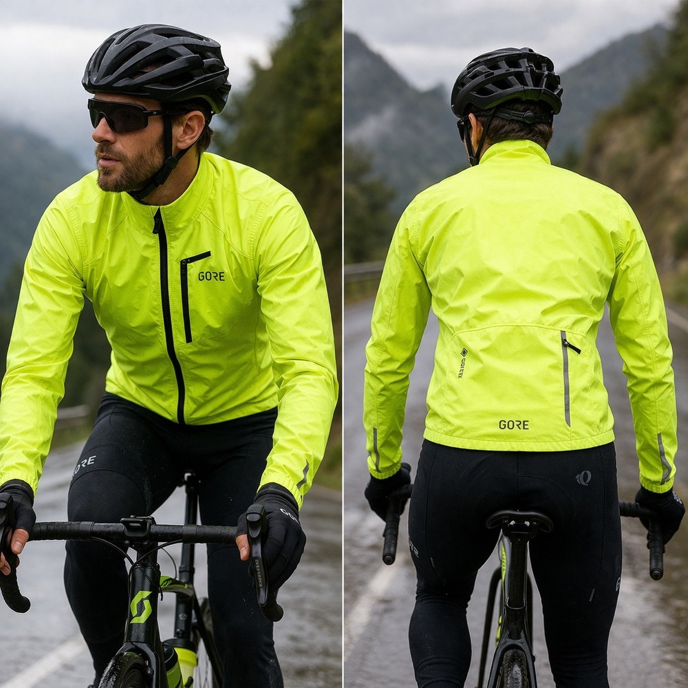 Gore Wear C5 Gore-Tex‎ Active Cycling Jacket Neon Yellow Mens Large 100651